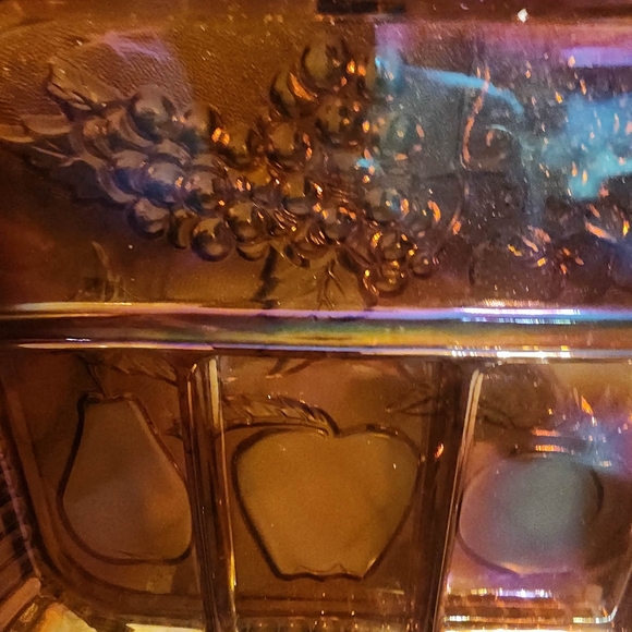 VINTAGE Indiana carnival glass relish tray - Picture 2 of 5